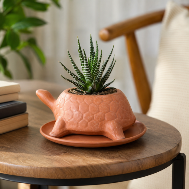 Earthen Turtle Planter